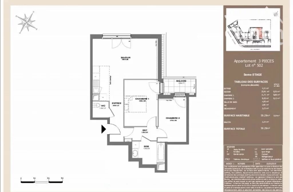 Vente Appartement 59m² 3 Pièces à Asnières-sur-Seine (92600) - Cimm Immobilier